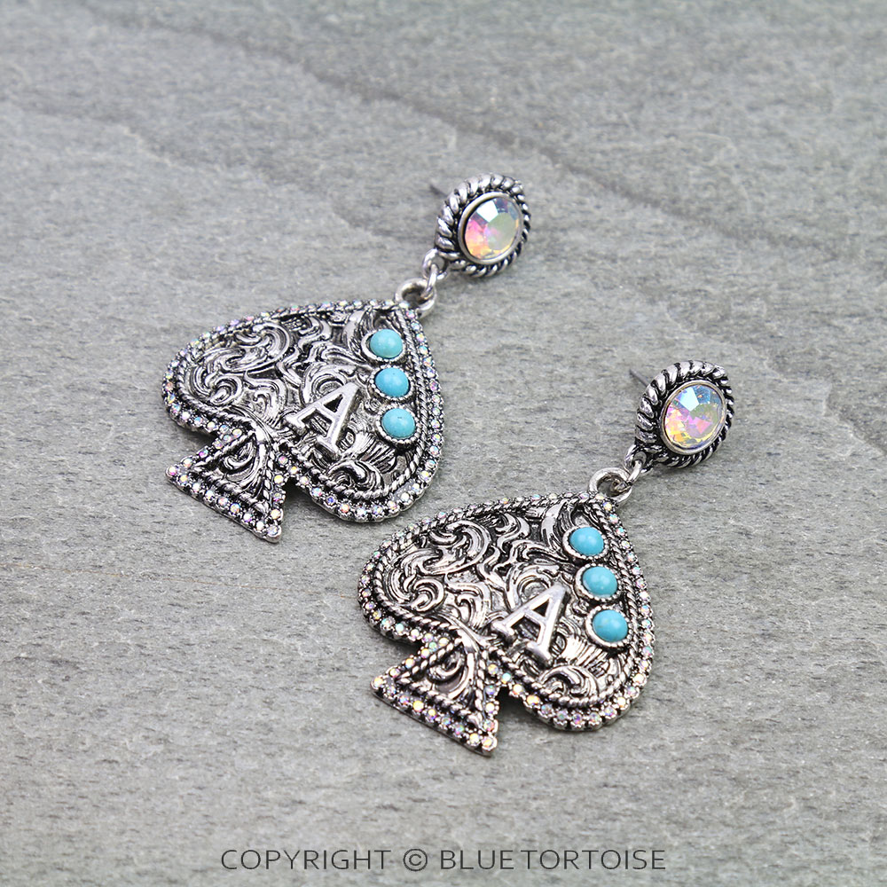 Western Spade Stud Earrings