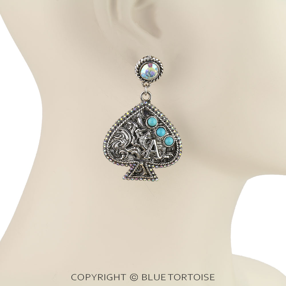 Western Spade Stud Earrings - Image 2