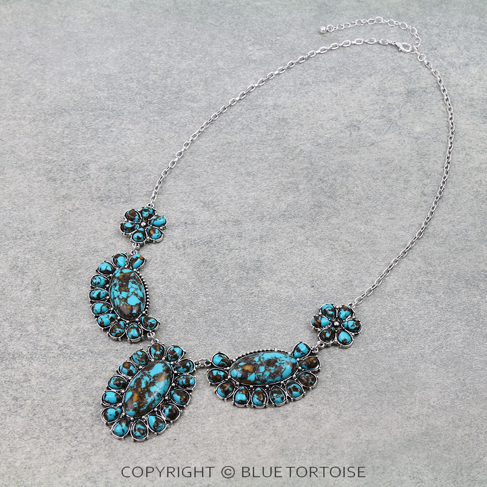 Western Concho Stone Necklace