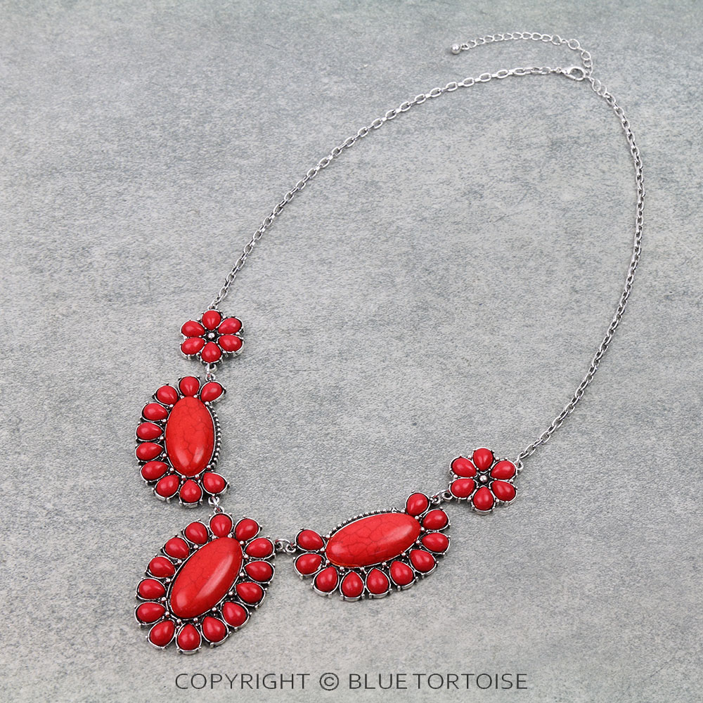 Western Concho Stone Necklace