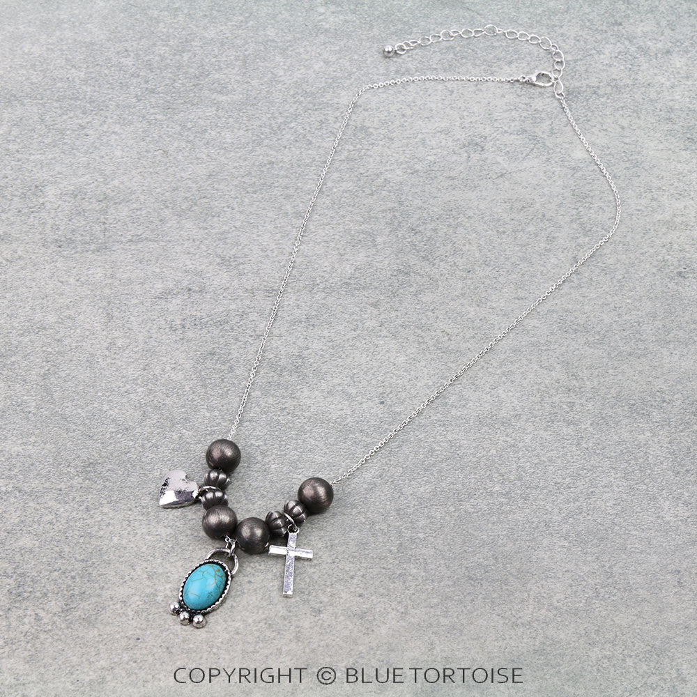 Western Multi Charm Pearl Necklace