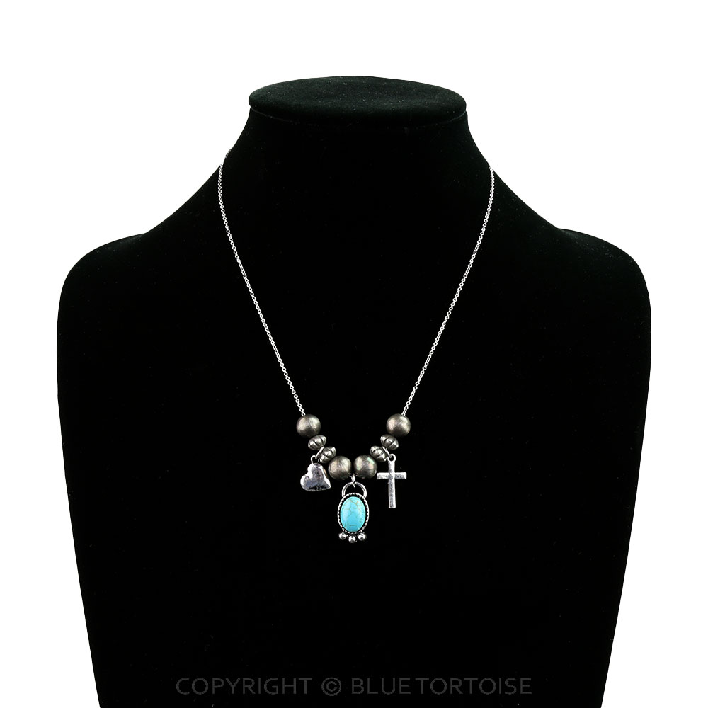 Western Multi Charm Pearl Necklace - Image 2