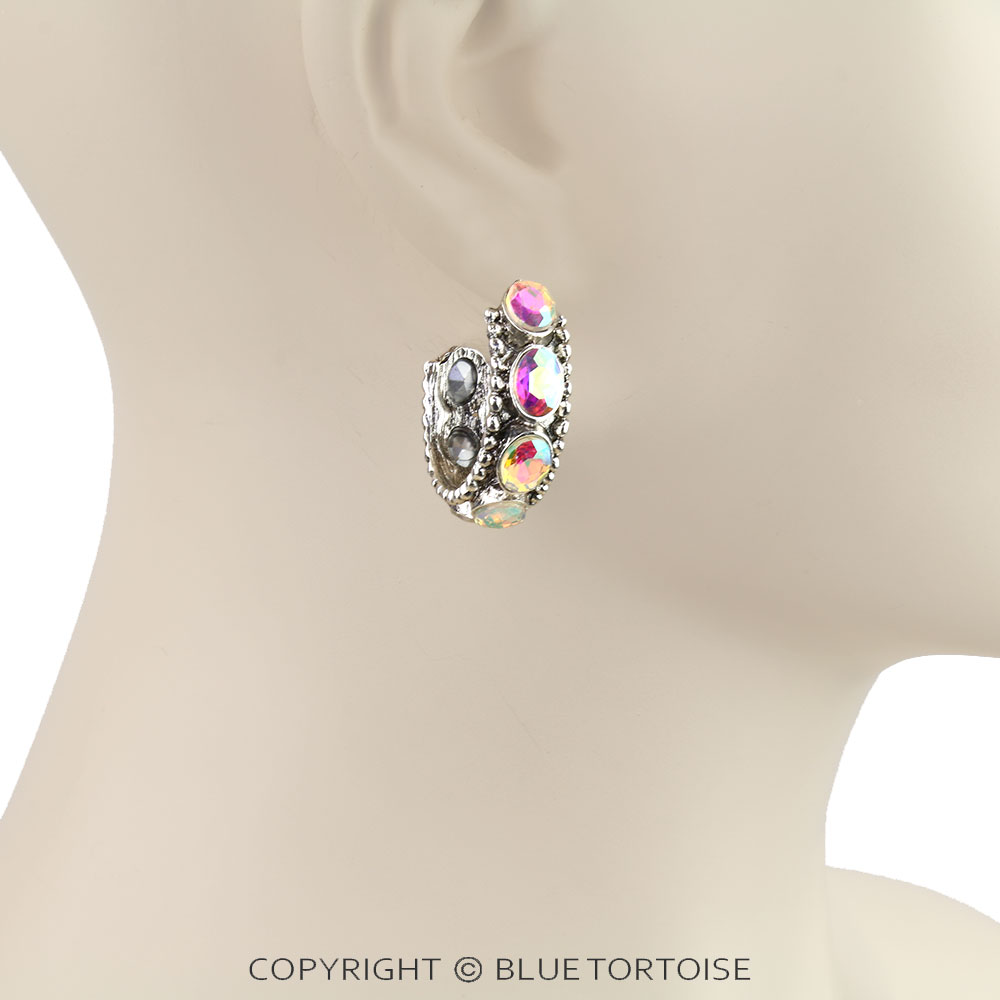 Western Stone Hoop Earrings - Image 2