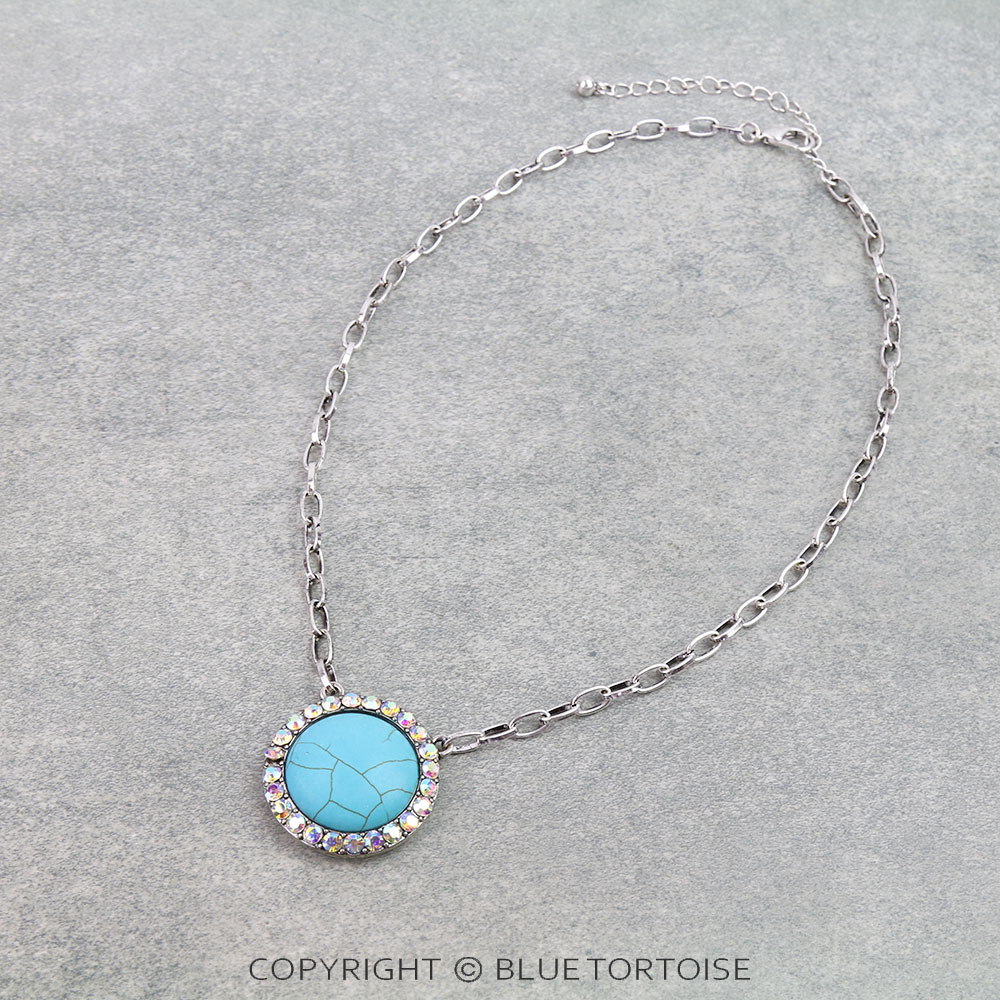 Western Round Stone Necklace