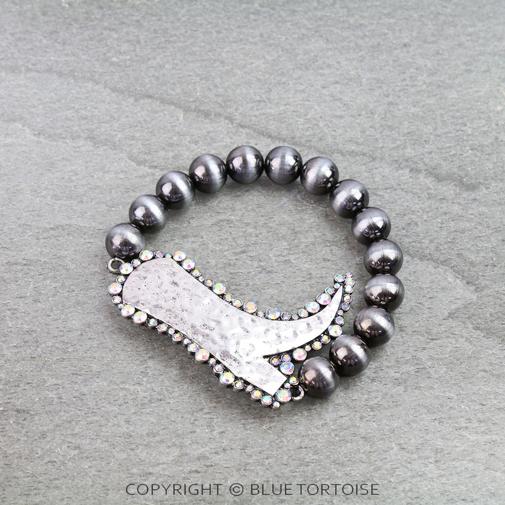 Western Hammered Boot Stretch Bracelet