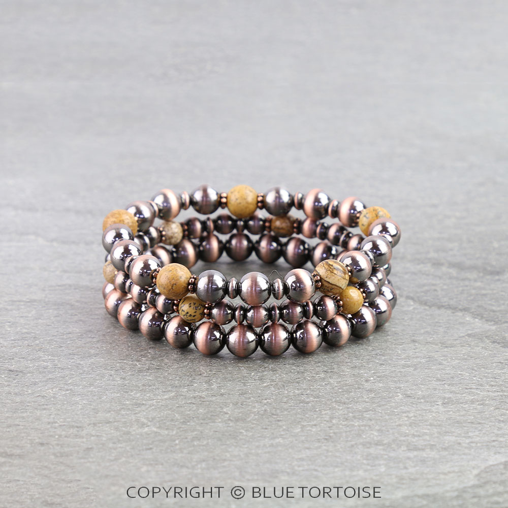 Navajo Style Pearl and Bead Stackable Bracelets