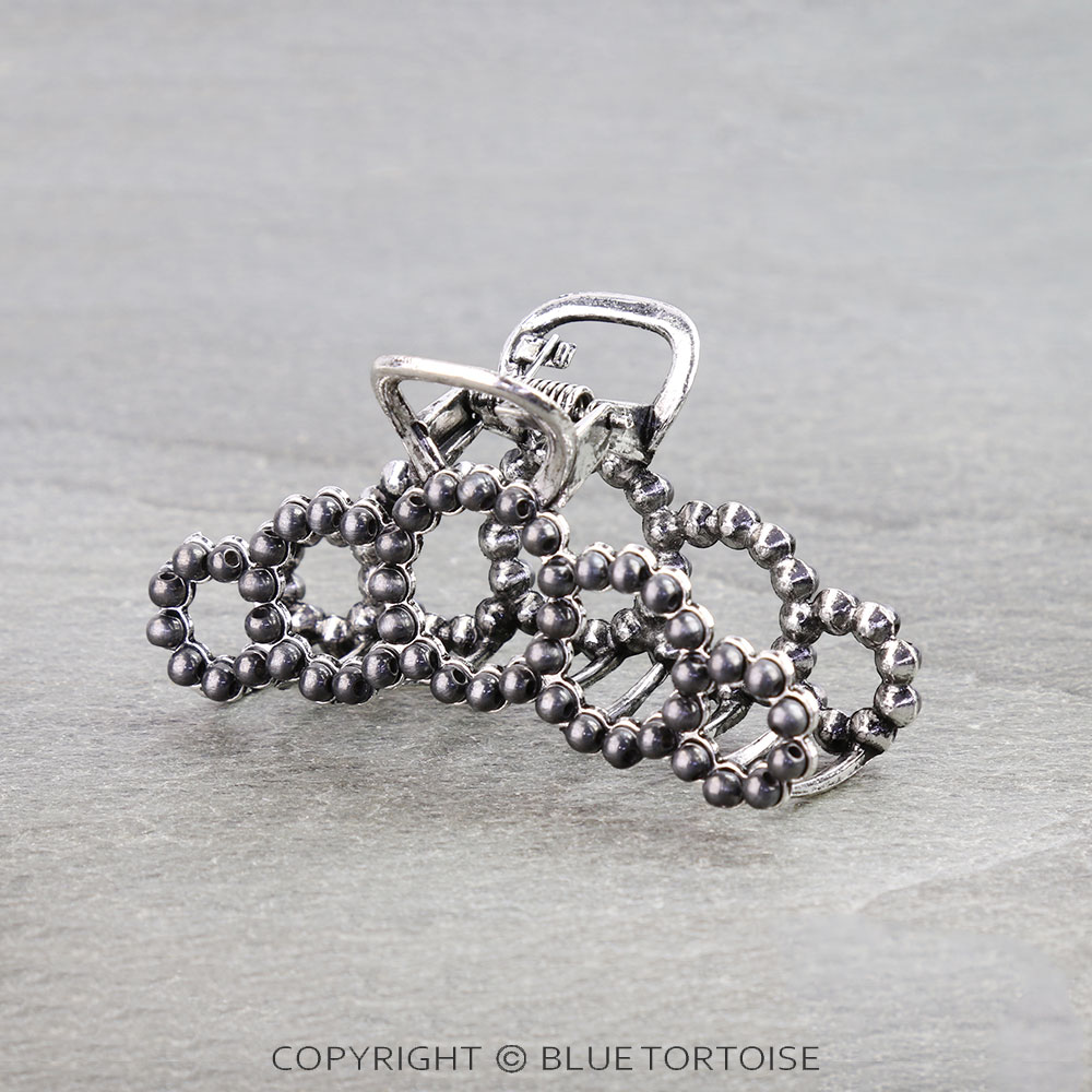 3" Navajo Style Pearl Hair Claw Clip