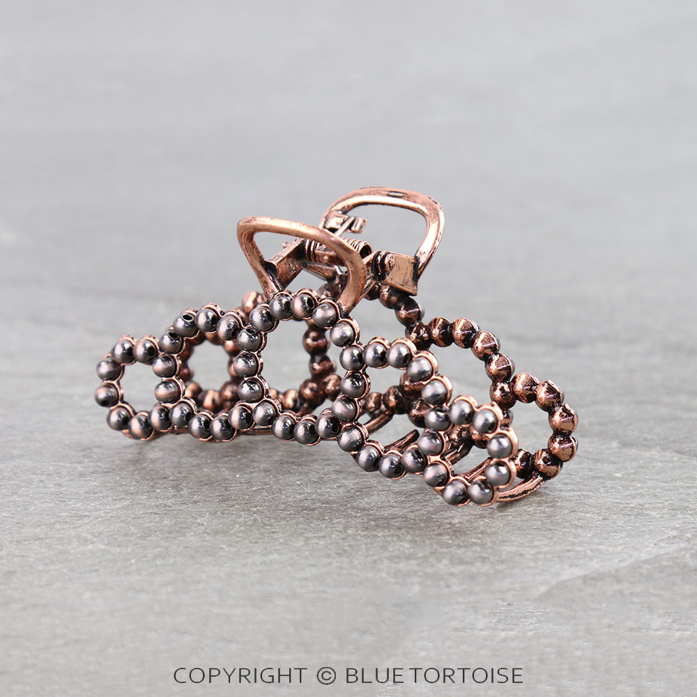 3" Navajo Style Pearl Hair Claw Clip