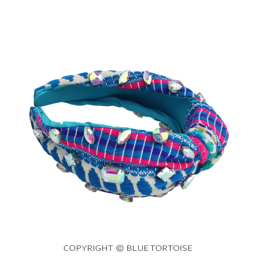 Multi Fabric with Stone Headband