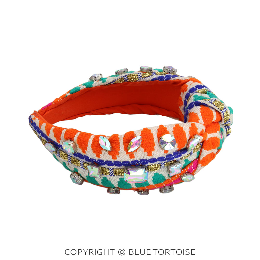 Multi Fabric with Stone Headband