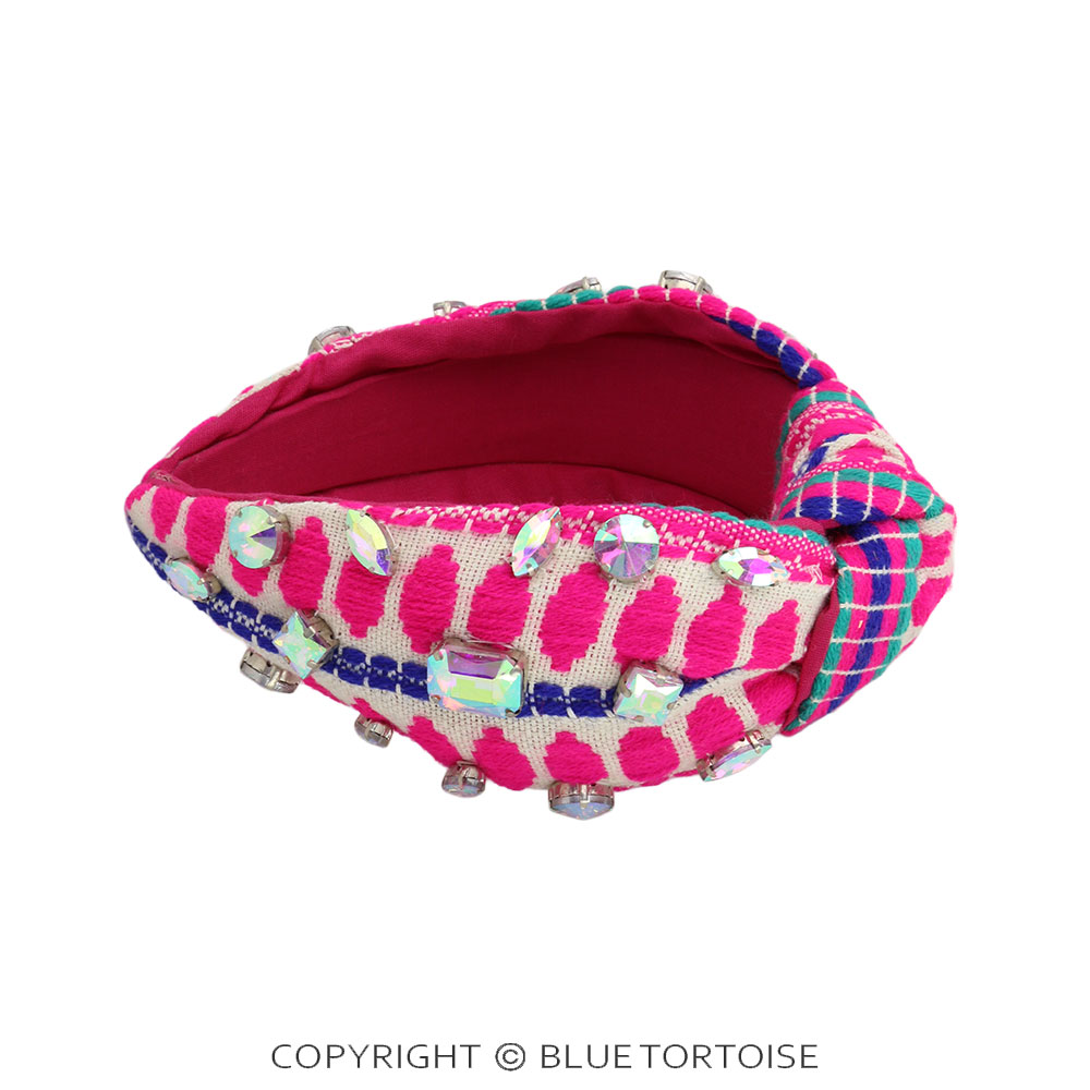 Multi Fabric with Stone Headband
