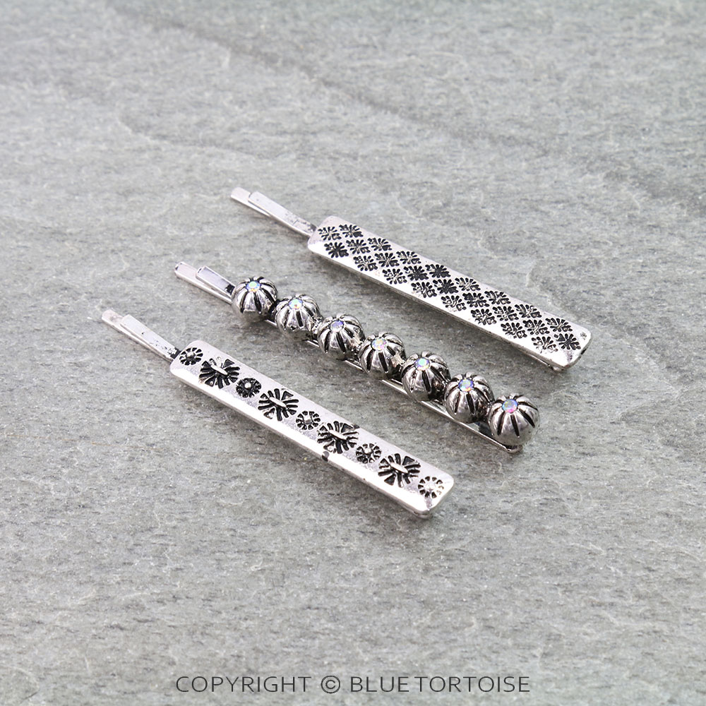 Western Navajo Style Etched Hair Pins