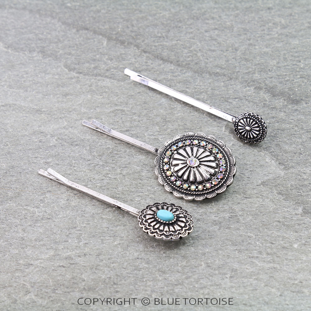 Western Concho Hair Pins