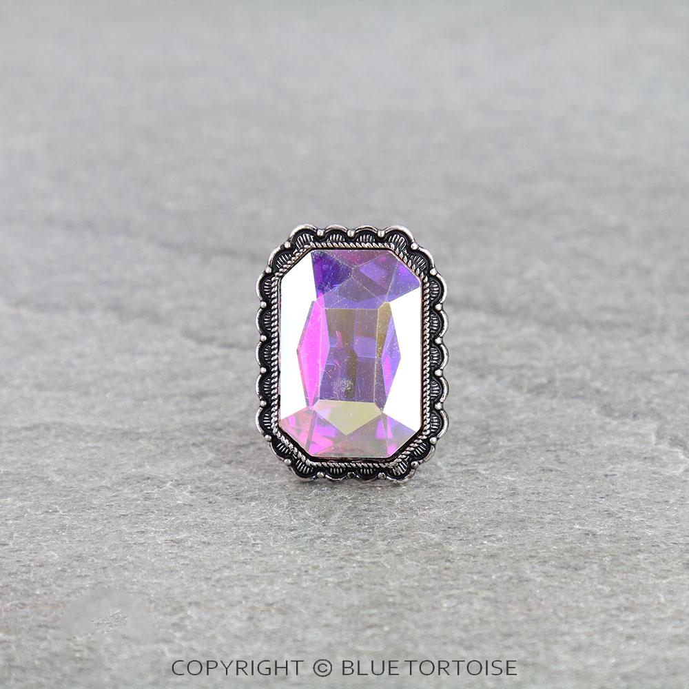 Western Rectangle Stone Cuff Ring