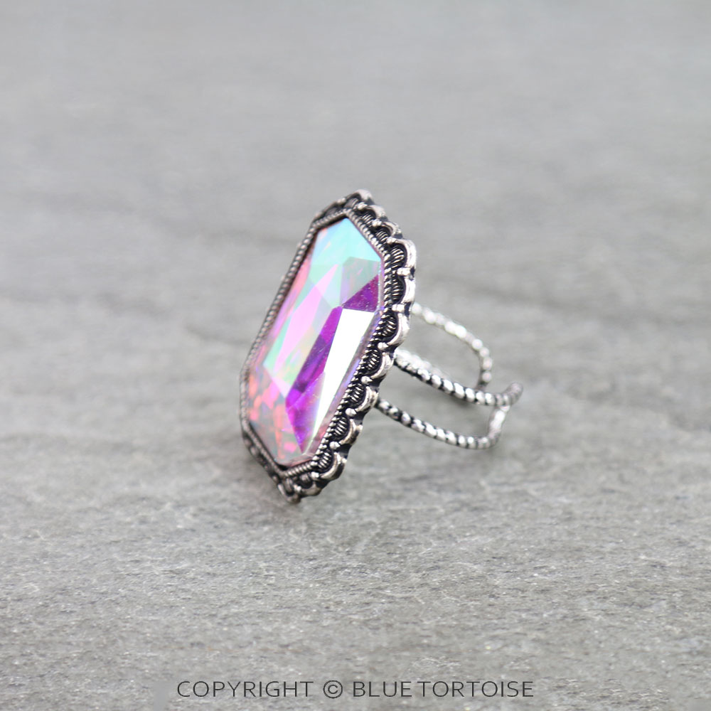 Western Rectangle Stone Cuff Ring - Image 2