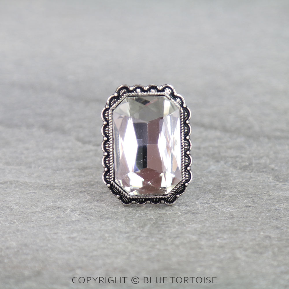 Western Rectangle Stone Cuff Ring