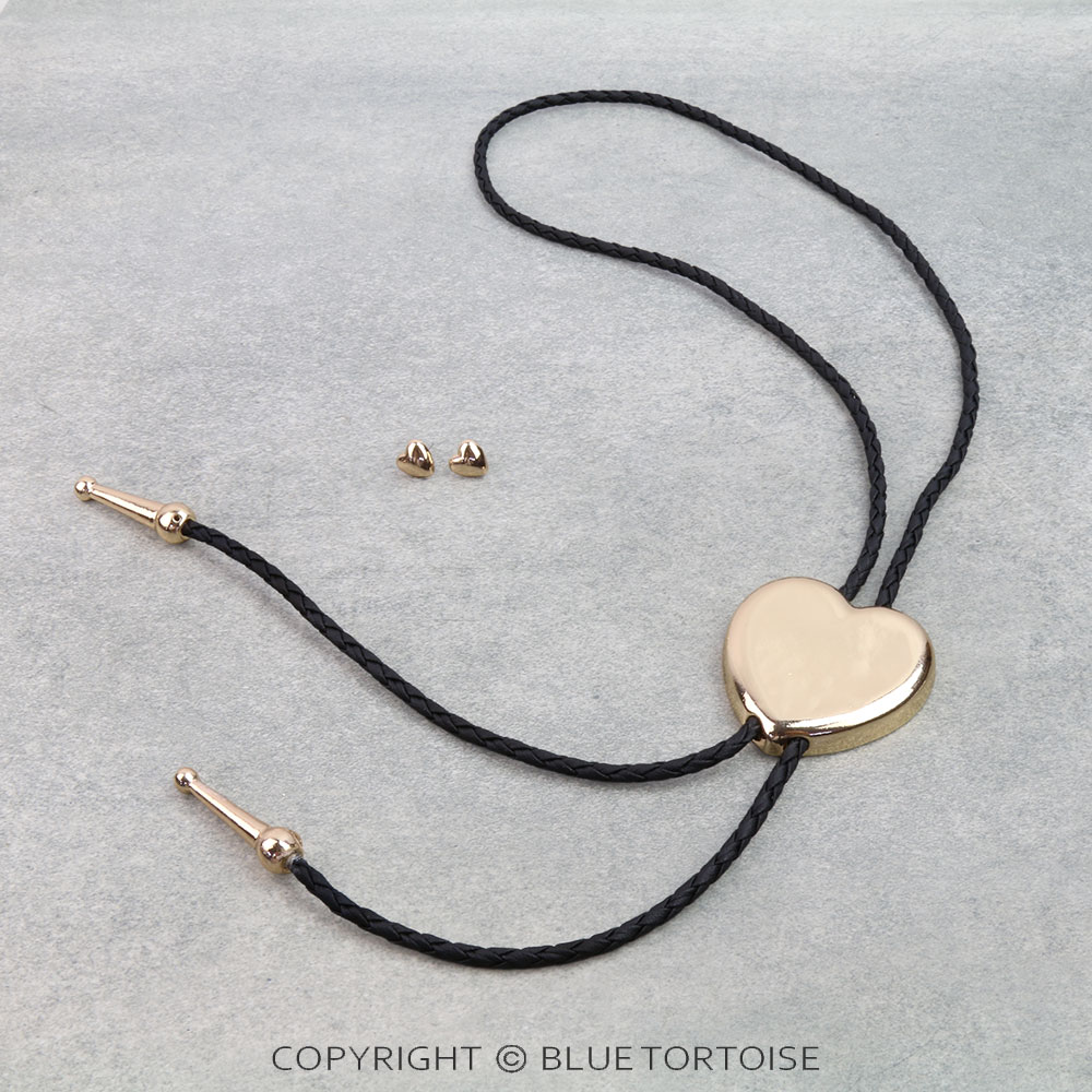 Western Heart Bolo Necklace Set