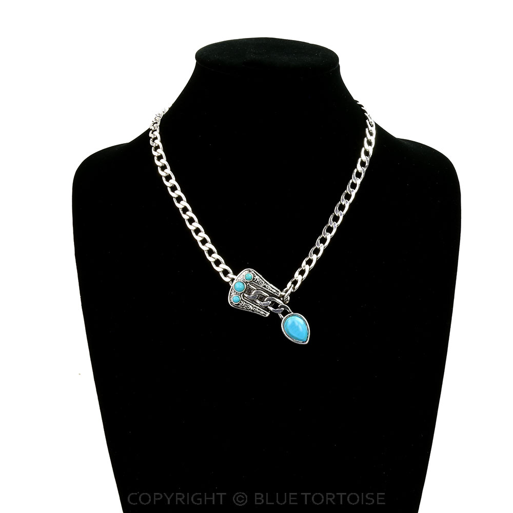 Western Belt Buckle Chain Necklace - Image 2