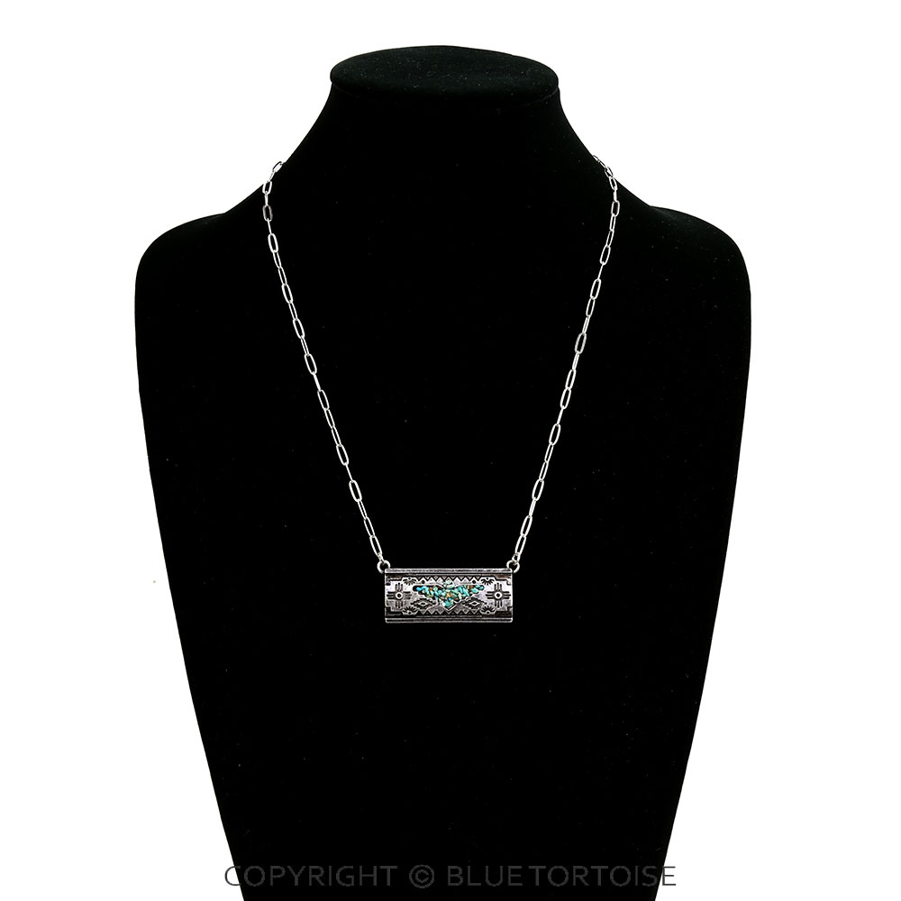 Western Thunderbird Chip Stone Bar Necklace - Image 2