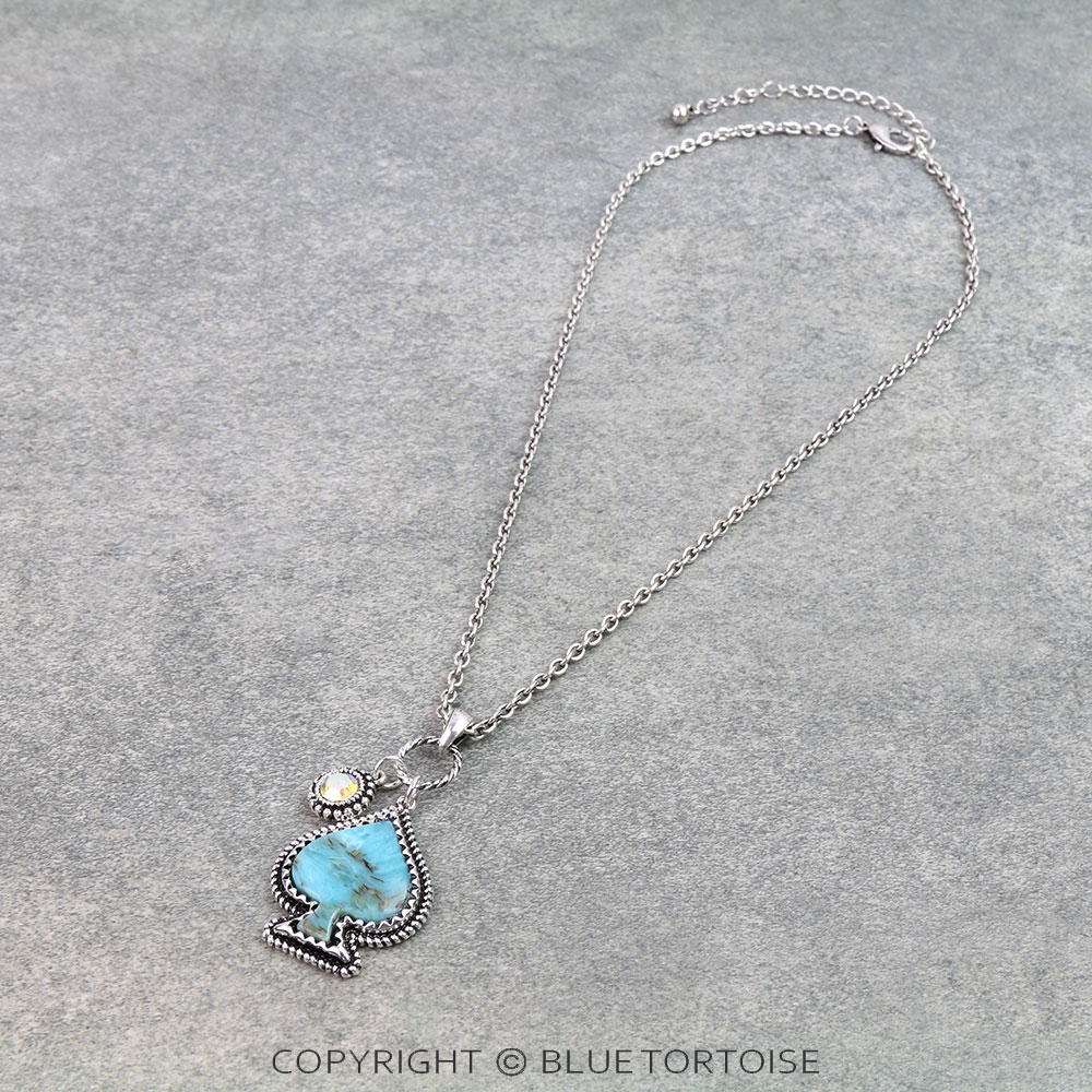 Western Spade Stone Necklace