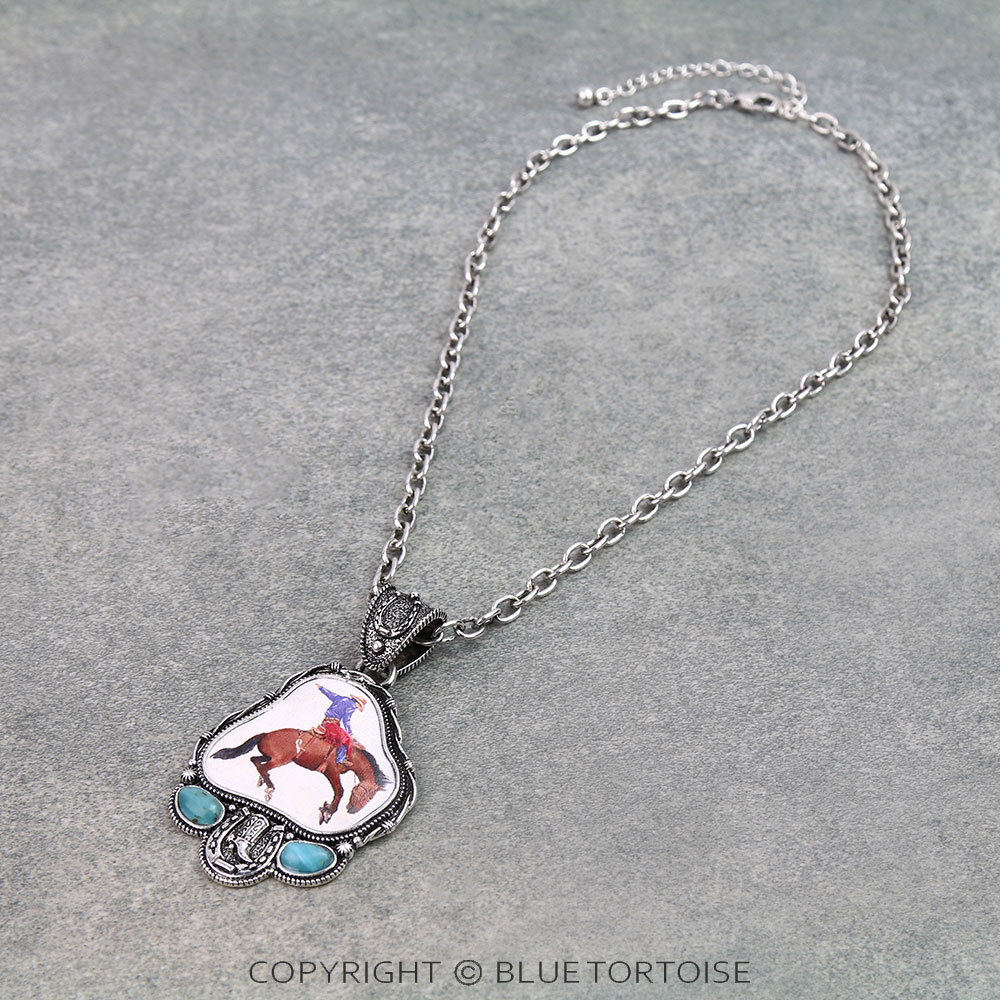 Western Rodeo Print Necklace