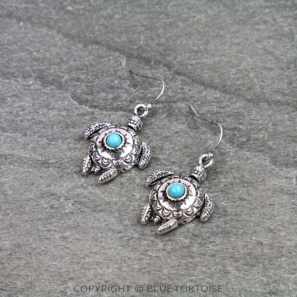 Western Turtle Dangle Earrings
