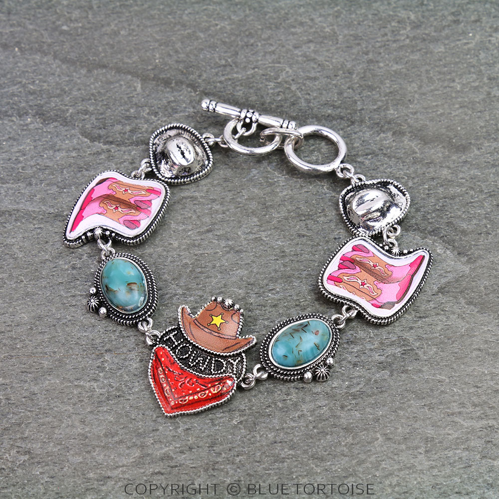 Western Howdy Print Toggle Bracelet