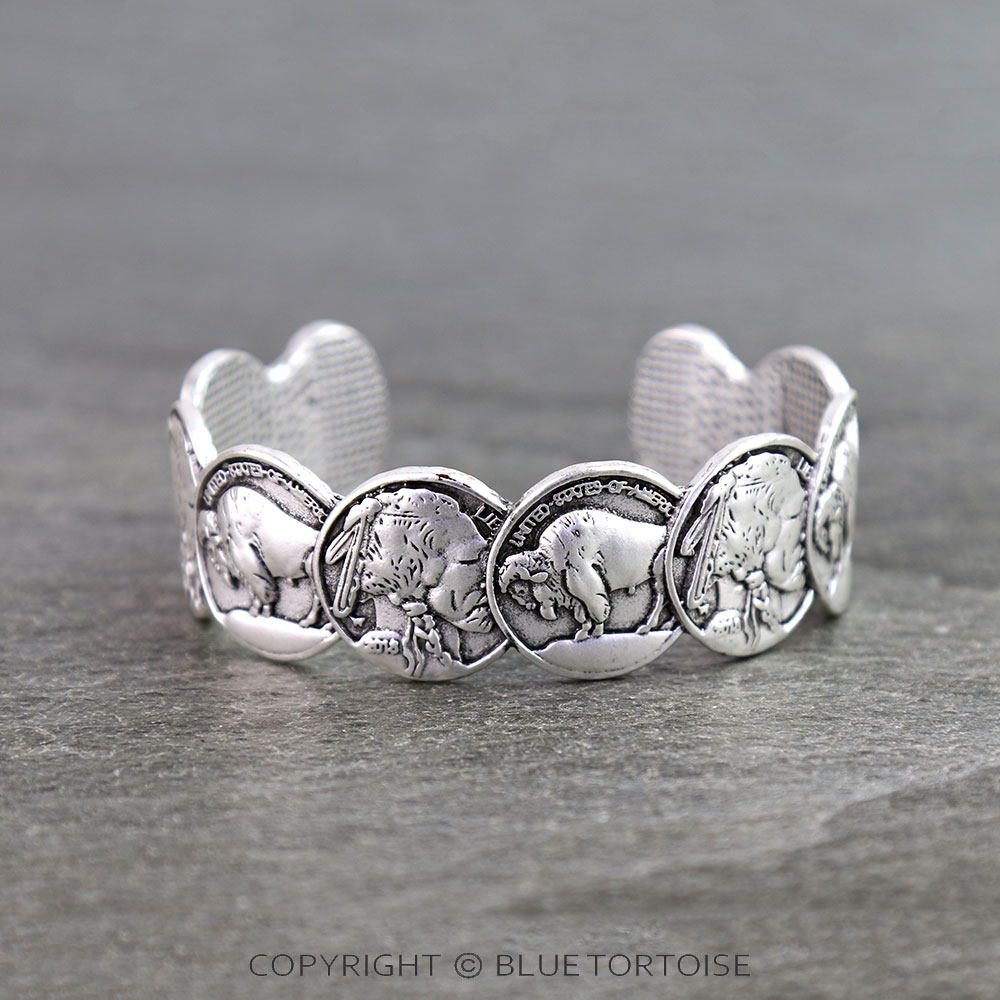 Superior Buffalo and Indian Head Coin Cuff Bracelet - Image 3