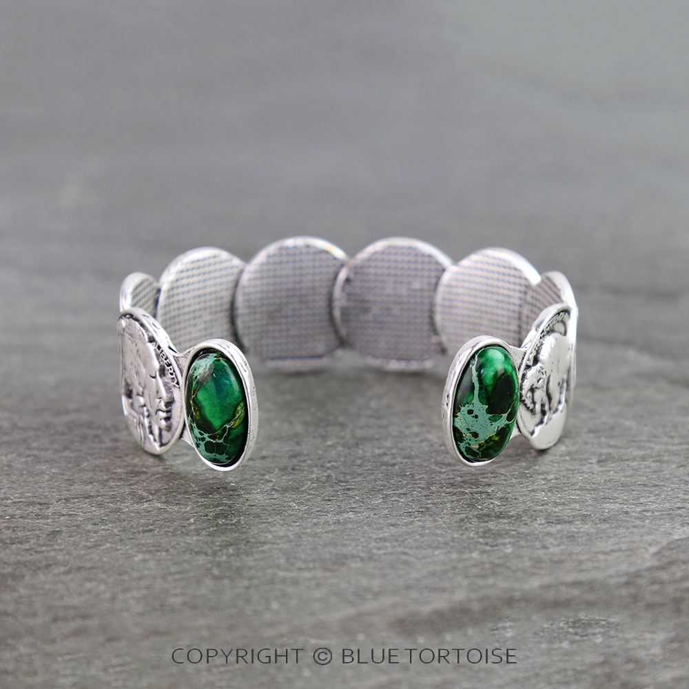 Superior Buffalo and Indian Head Coin Cuff Bracelet - Image 2
