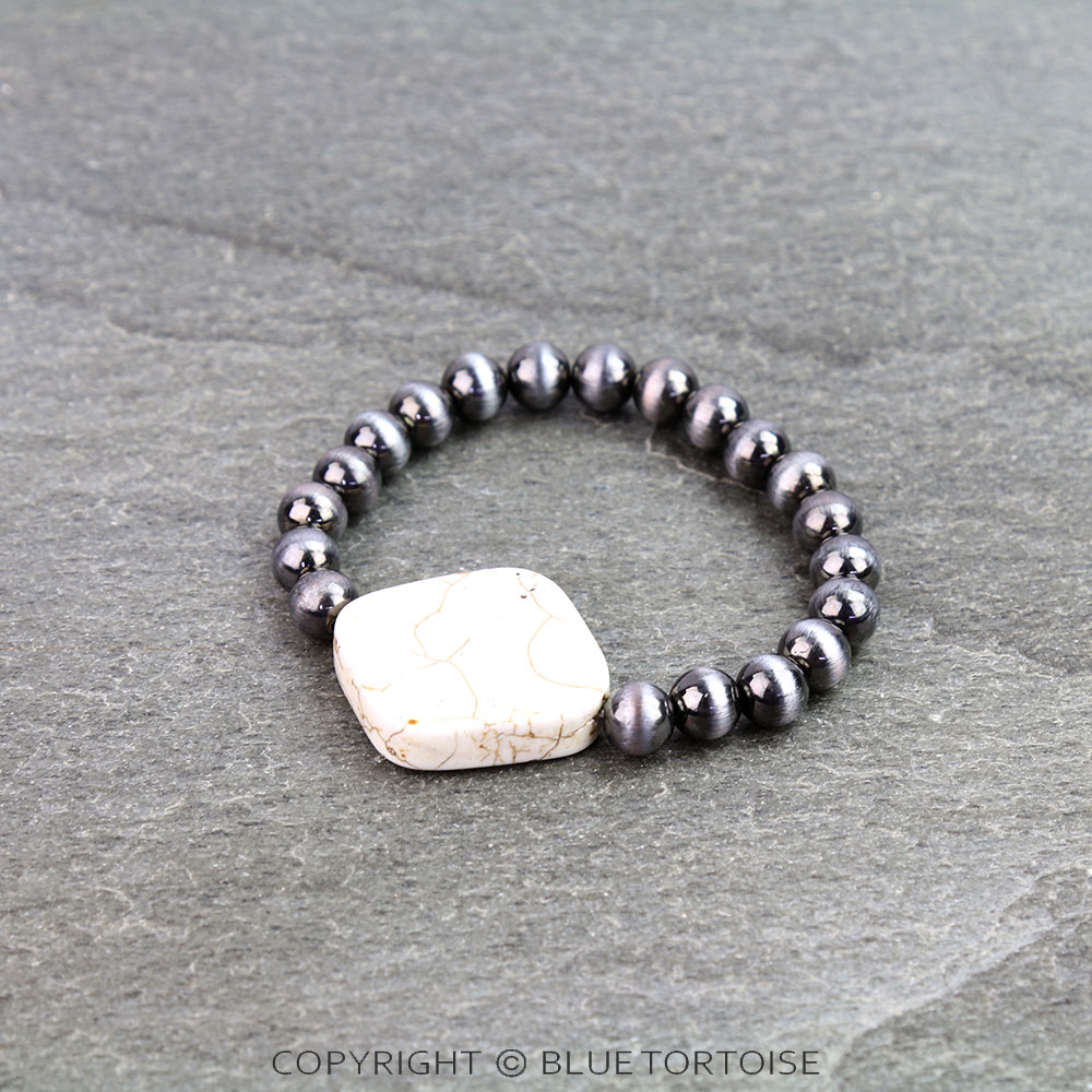 Western Slab Stone Stretch Bracelet