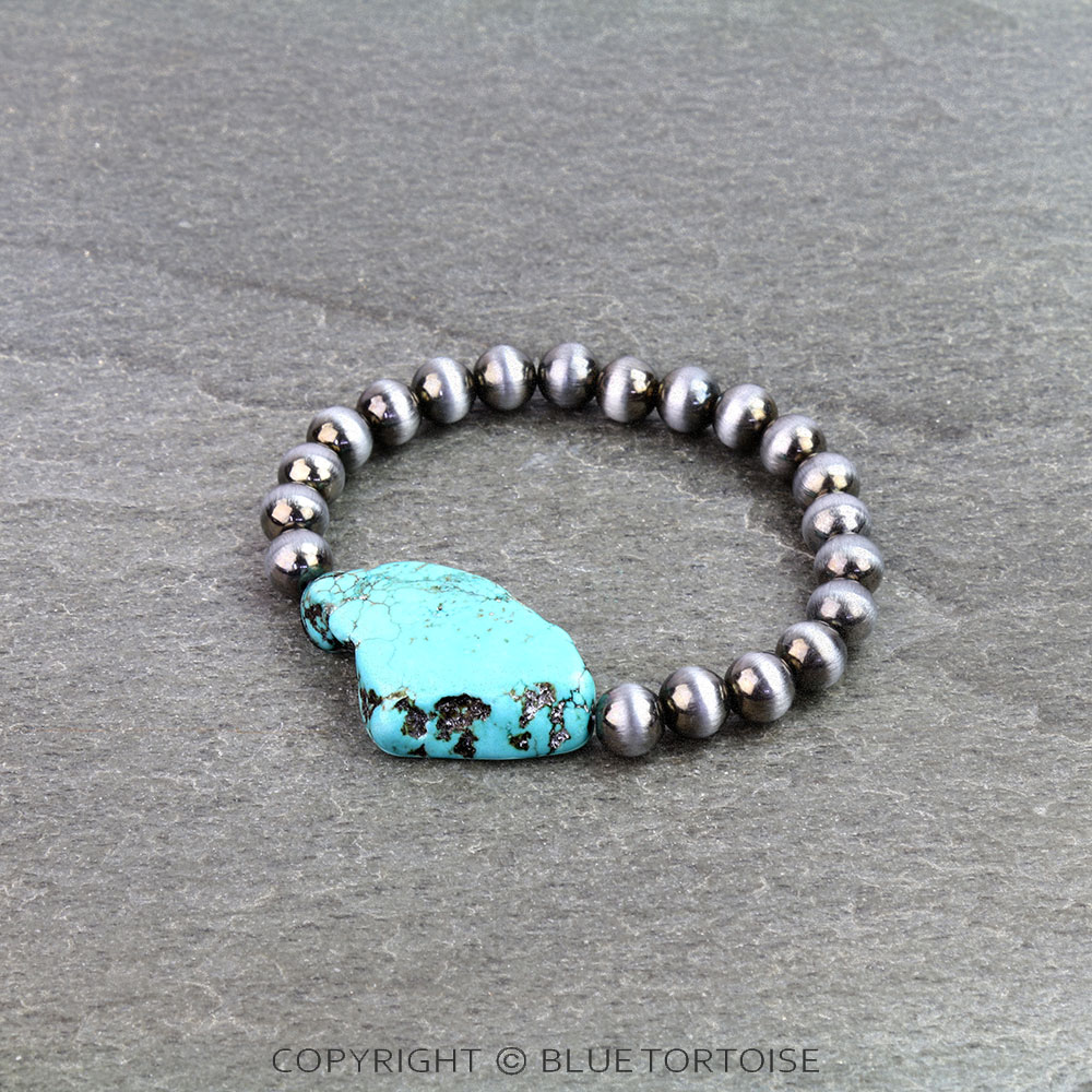 Western Slab Stone Stretch Bracelet