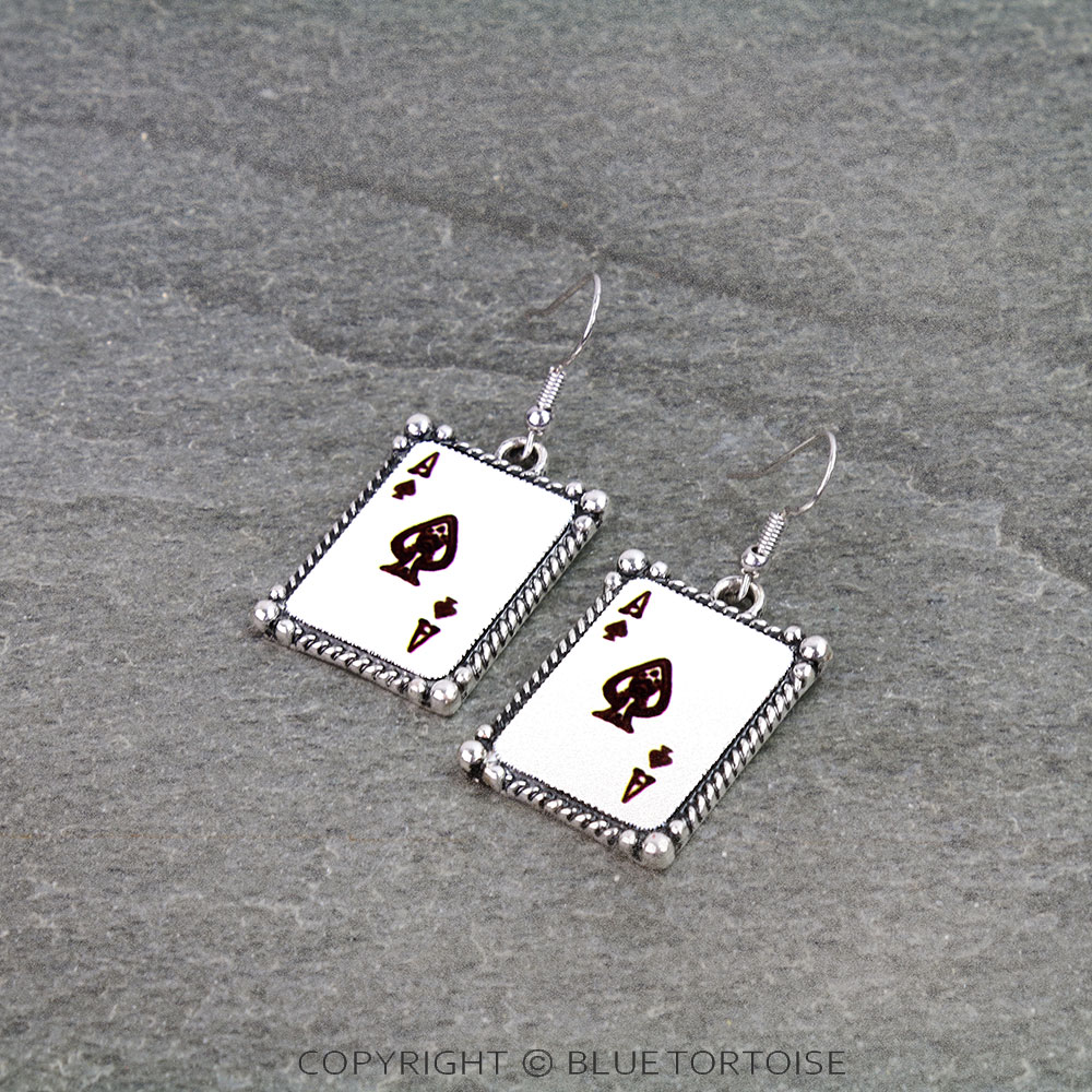 Ace of Spades Dangle Earrings