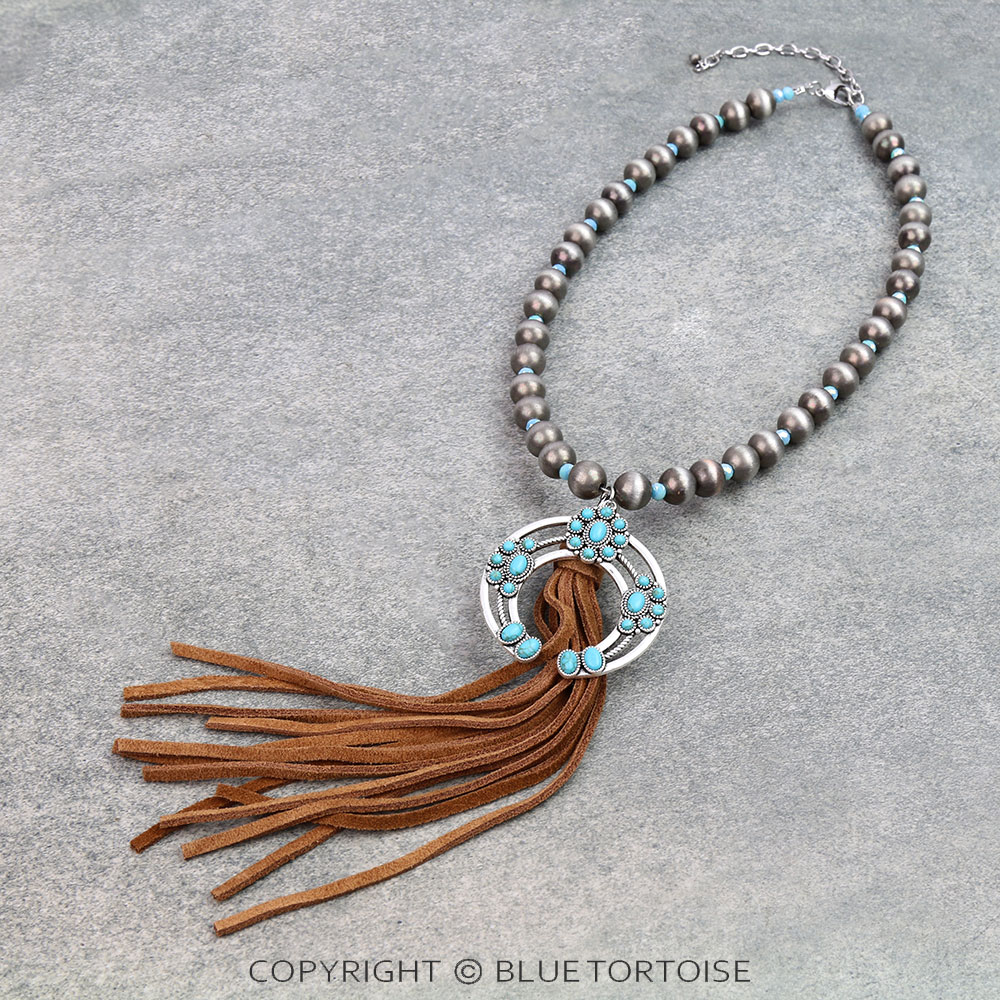 Superior Western Squash Blossom Concho Necklace