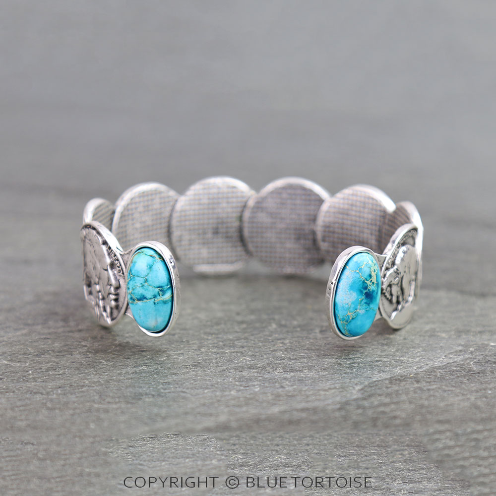 Superior Buffalo and Indian Head Coin Cuff Bracelet - Image 2