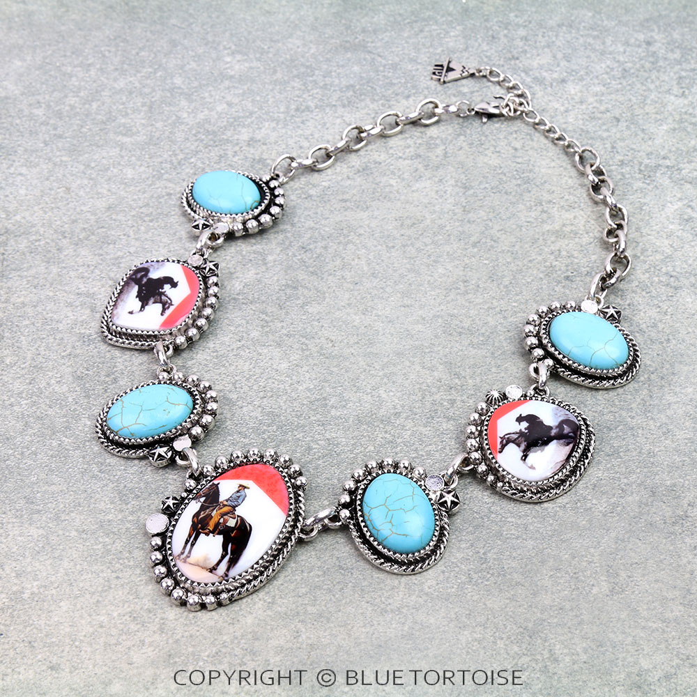 Western Rodeo Portrait Necklace