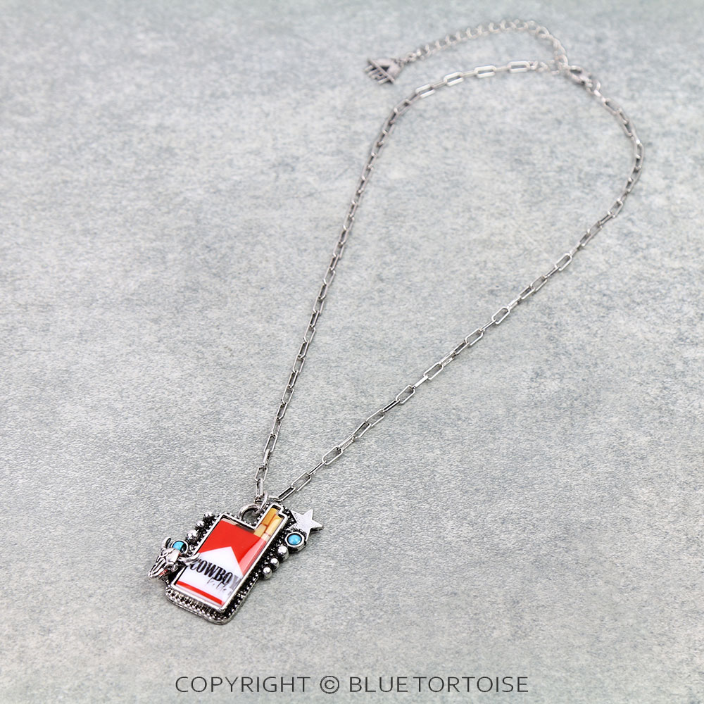 Western Red Cowboy Killer Cigarette Necklace