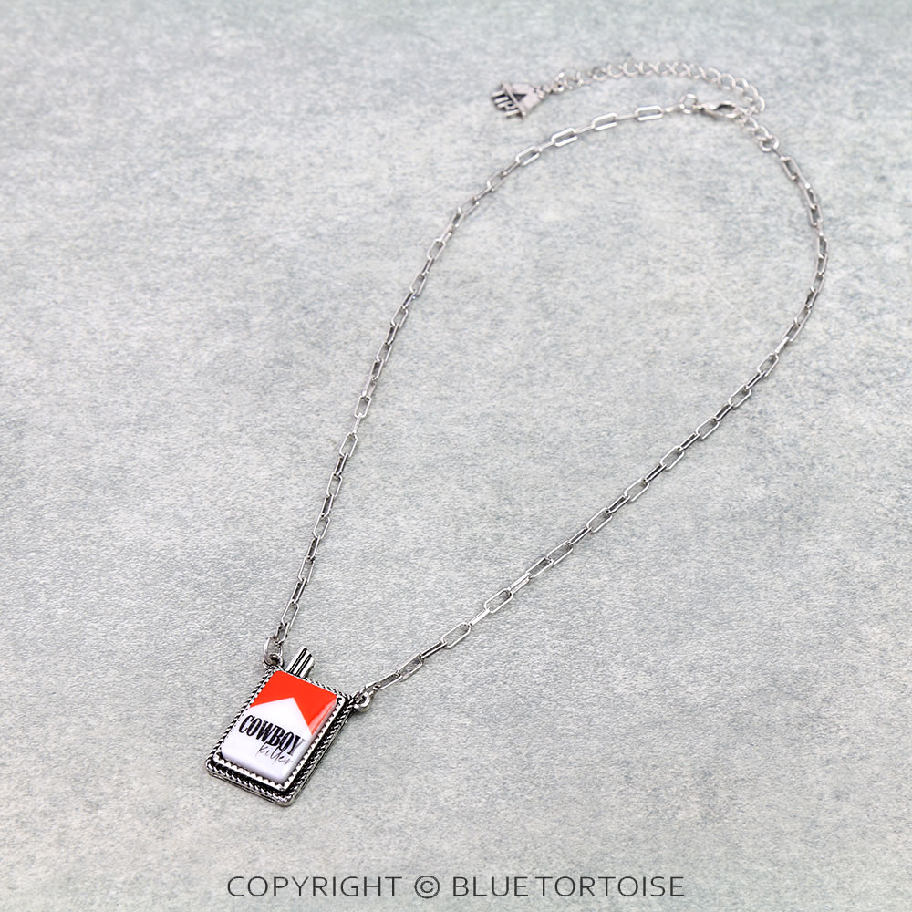 Western Red Cowboy Killer Cigarette Necklace