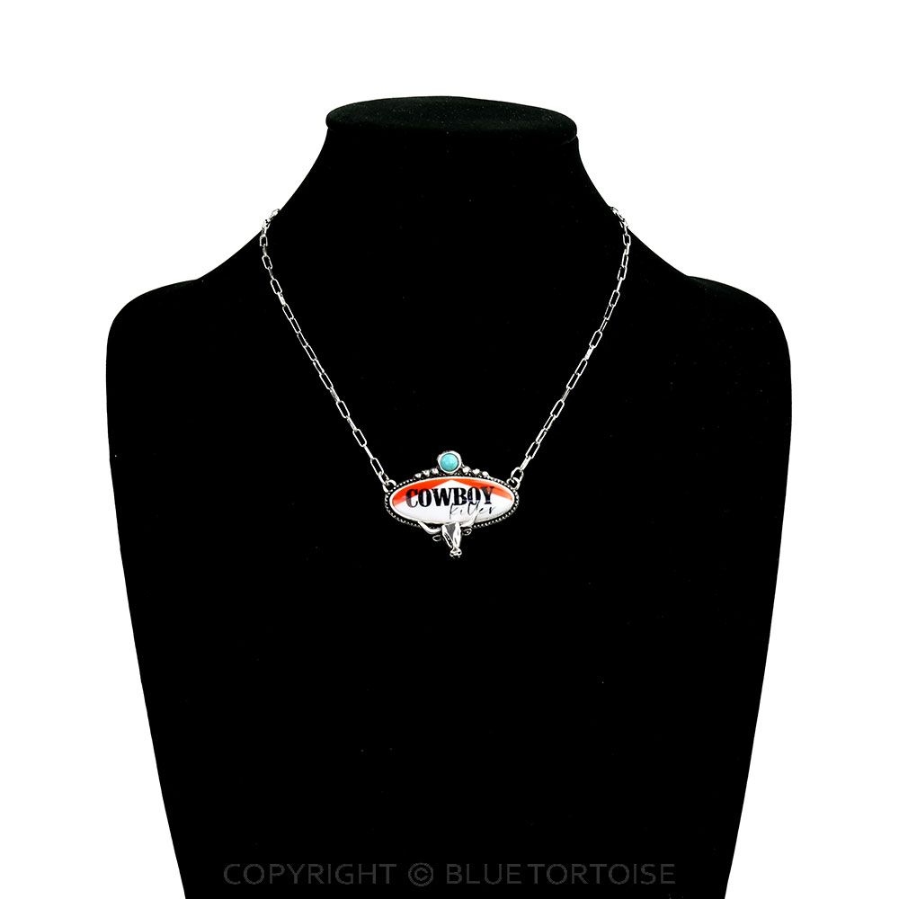 Western Red Steer Head Cowboy Necklace - Image 2
