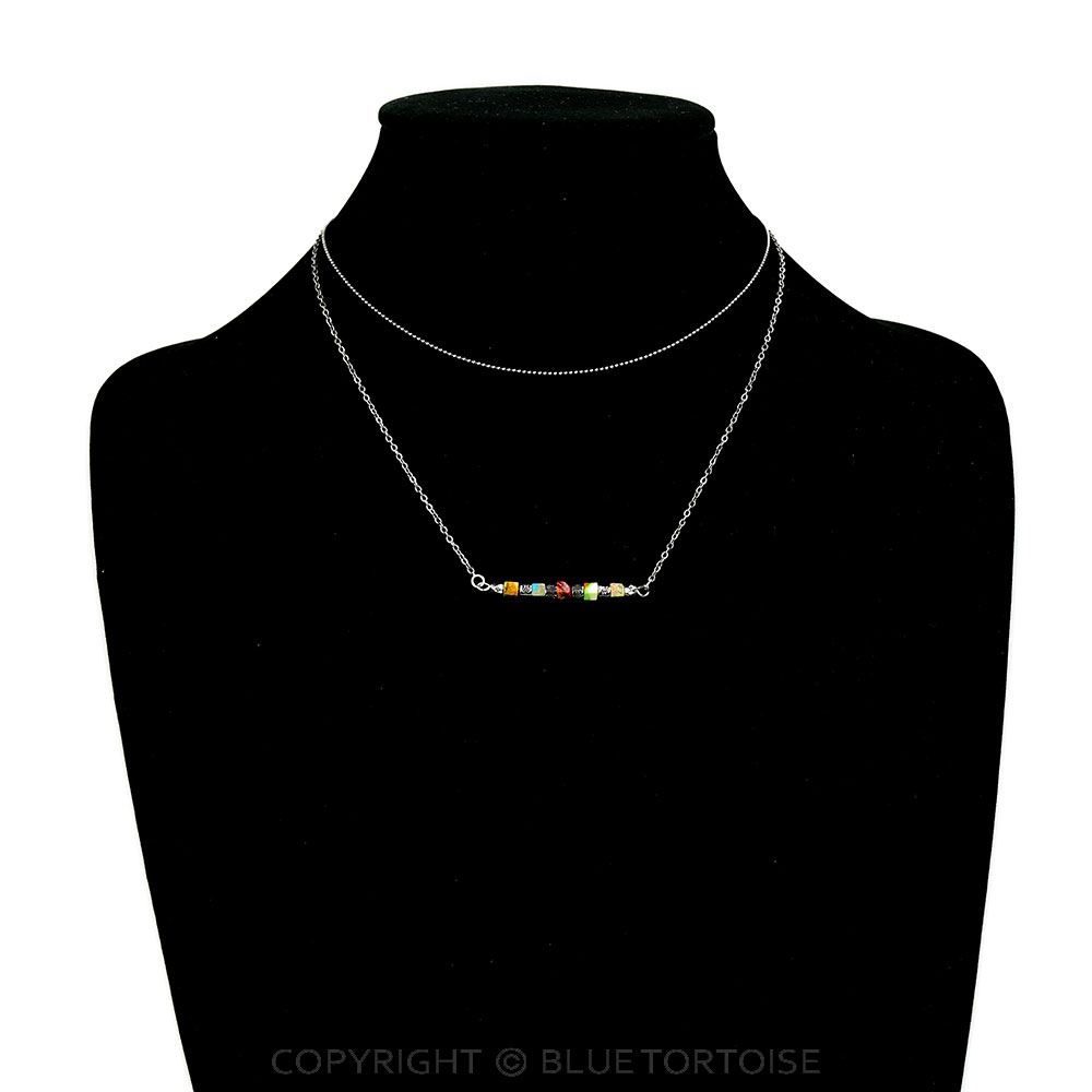 2 Row Western Style Bead Bar Necklace - Image 2