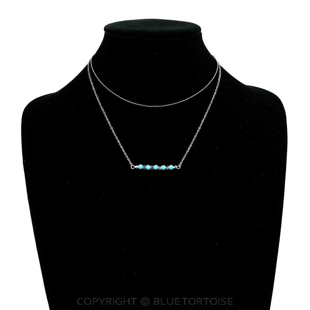 2 Row Western Style Bead Bar Necklace - Image 2