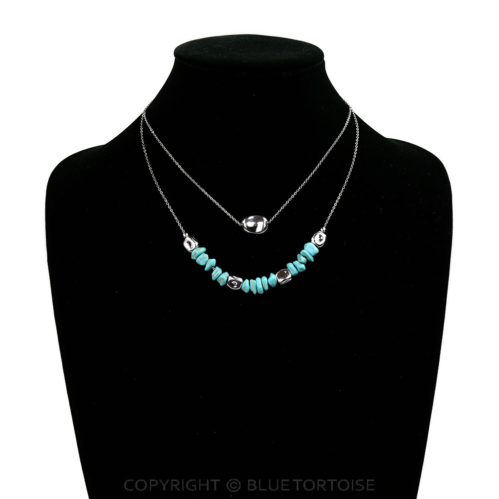 2 Row Western Style Chip stone Necklace - Image 2