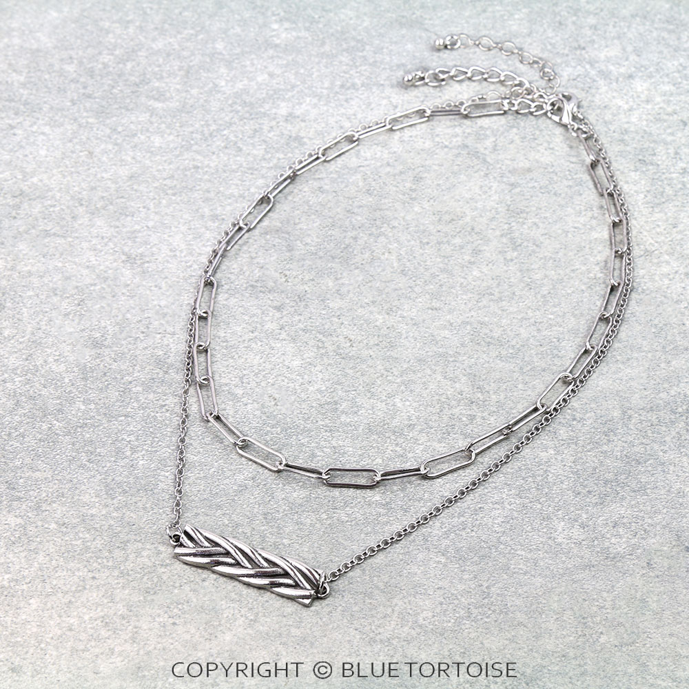 2 Row Western Style Bar Chain Necklace