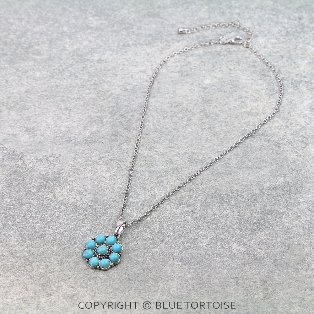 Western Concho Stone Necklace