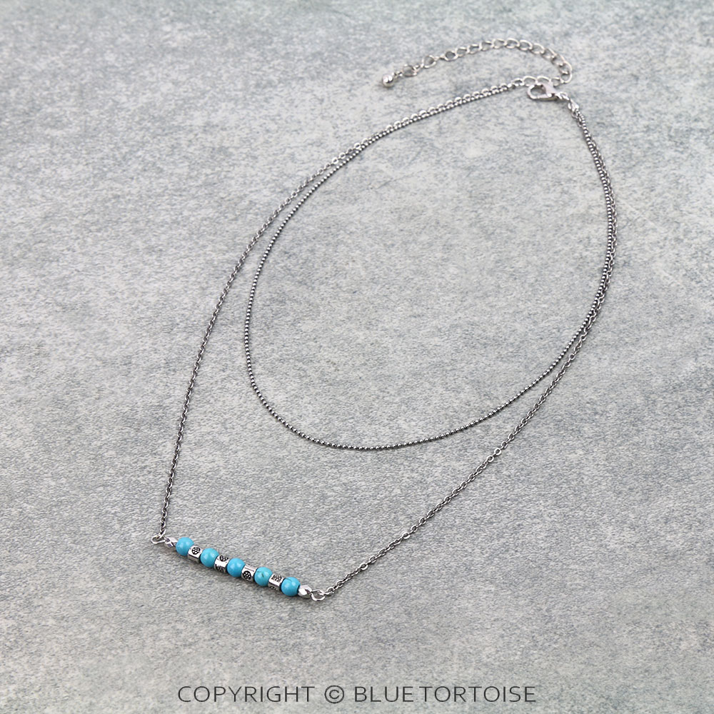 2 Row Western Style Bead Bar Necklace