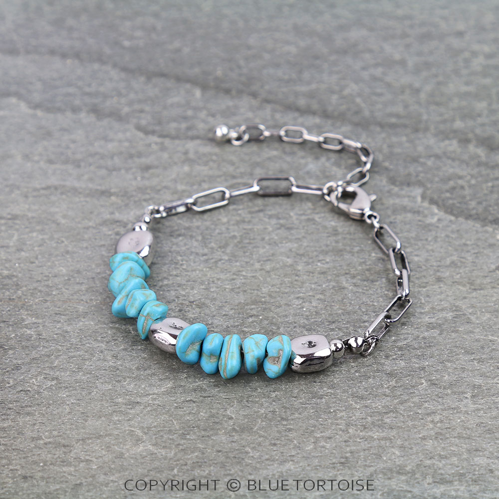 Western Chip Stone Link Bracelet