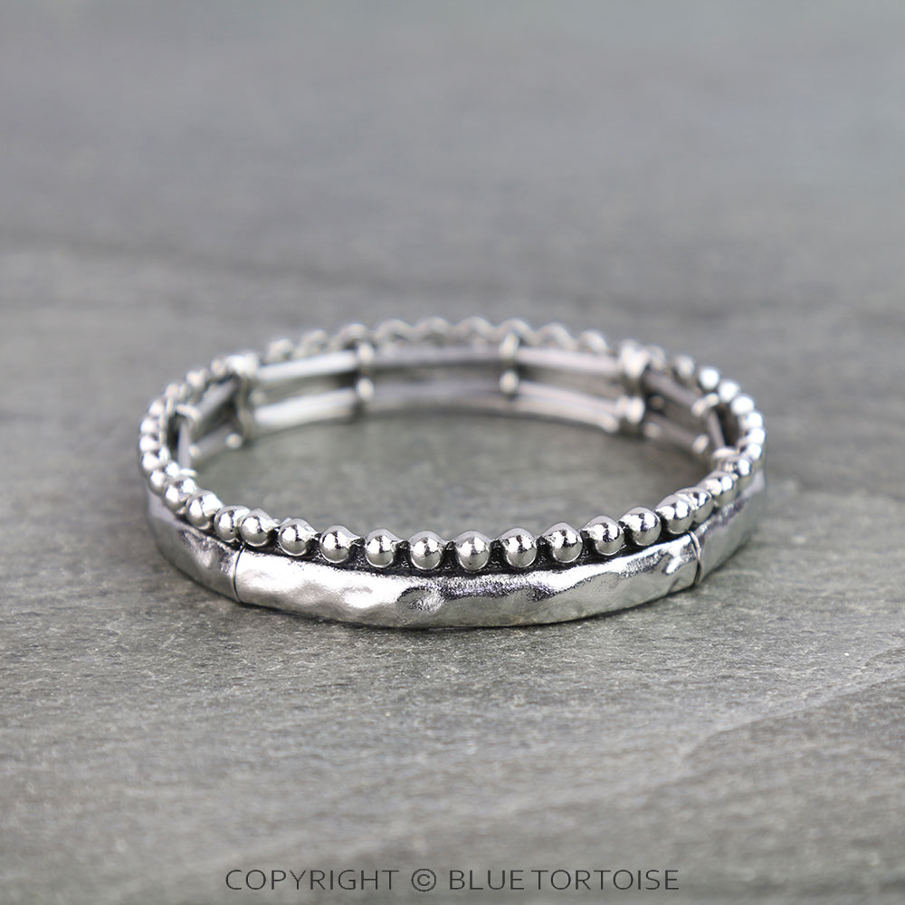 Western Hammered TXR Stretch Bracelet