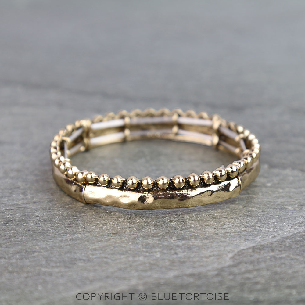 Western Hammered TXR Stretch Bracelet