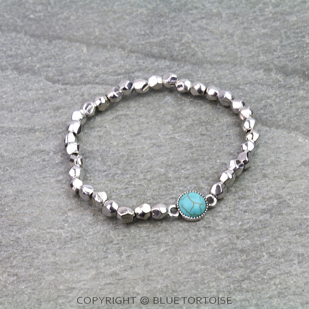 Western Round Stone Stretch Bracelet