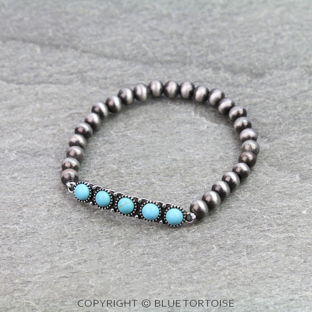 Western Style Stone Bar Stretch Bracelet