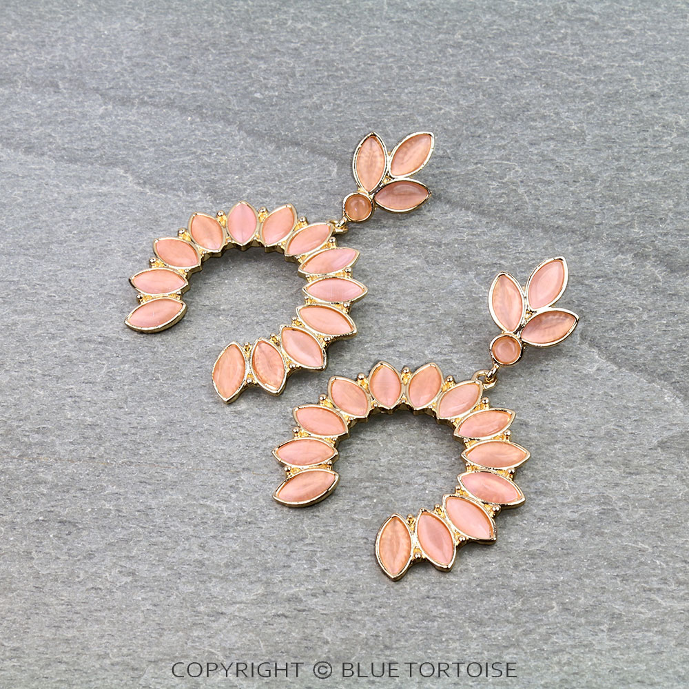 Western Squash Blossom Stone Stud Earrings